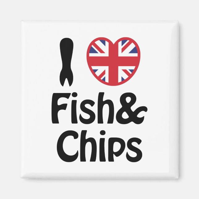Imán I Heart [Love] Fish & Chips (Frente)