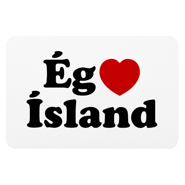 Imán I Heart (Love) Islandia [Ég Elska Ísland] Islandés (Horizontal)