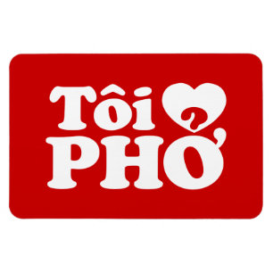 Imán I Heart (Love) Pho (Tôi + PHỞ) Idioma Vietnamita