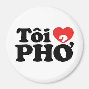 Imán I Heart (Love) Pho (Tôi + PHỞ) Idioma Vietnamita