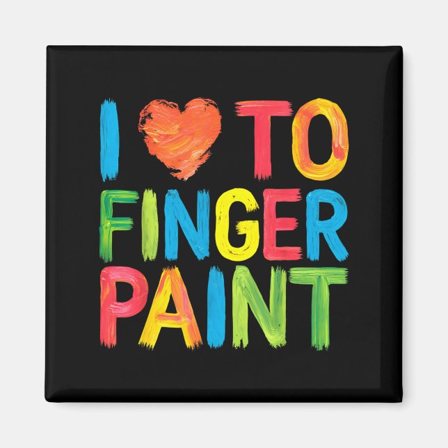 Imán I Heart Love To Finger Paint Cute Couple Valentine (Frente)