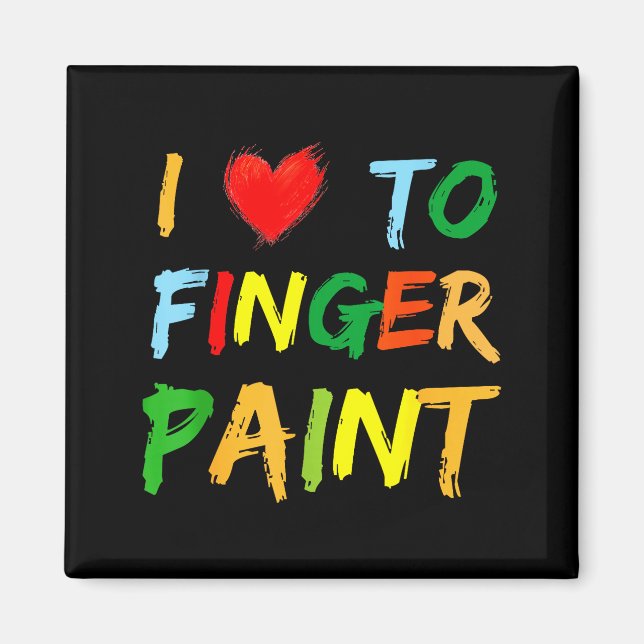 Imán I Heart Love To Finger Paint I'm Paint Cute Couple (Frente)