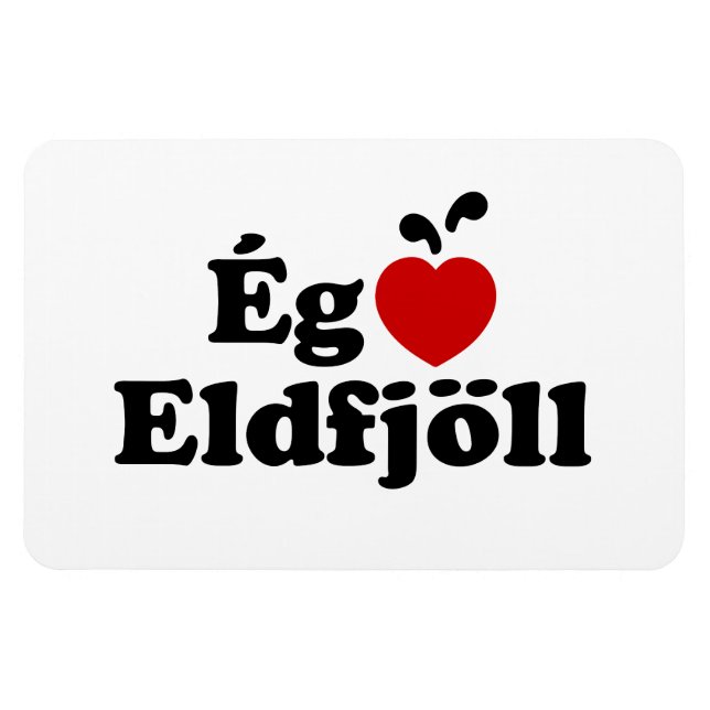 Imán I Heart (Love) Volcanes [Ég Elska Eldfjöll] (Horizontal)