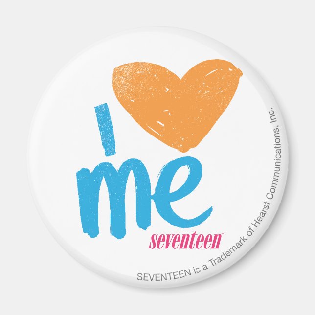 Imán I Heart Me Naranja/Aqua (Frente)