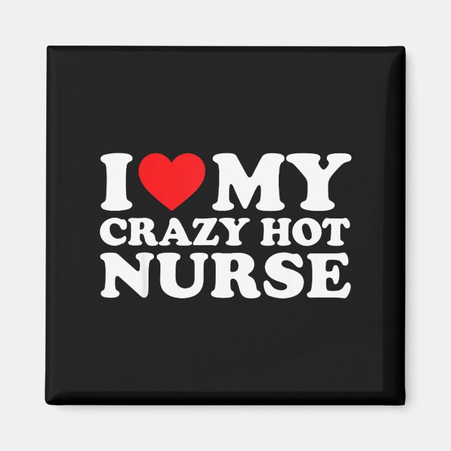 Imán I Heart My Nurse Husband Wife Funny Matching Coupl (Frente)