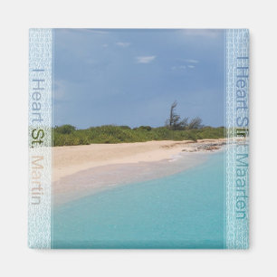 Imán I Heart Sint Maarten - Escena de la playa de St. M