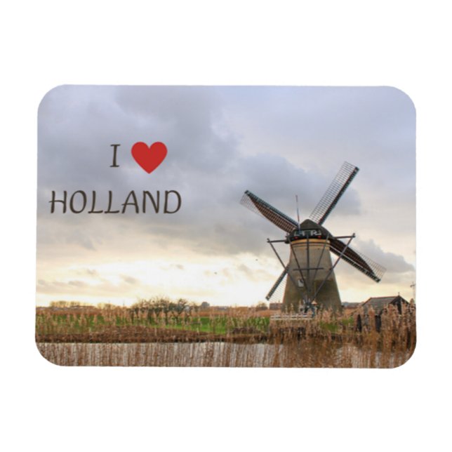 Imán I ♥ Holland  Flexibler Fotomagnet  (Horizontal)