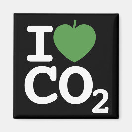 Imán I Leaf CO2 - Amo el refrigerador negro de dióxido 