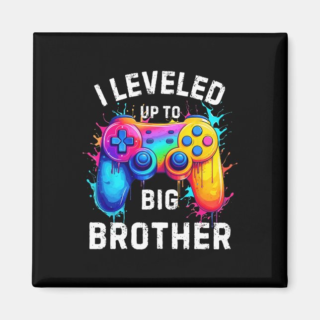 Imán I Leveled Up To Big Brother Funny Gamer Splash Art (Frente)