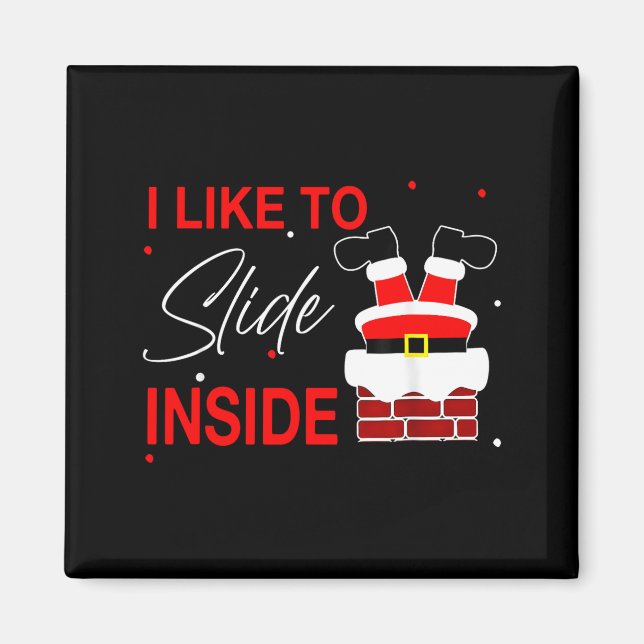 Imán I Like To Slide Inside Funny Xmas Couple Unhinge P (Frente)