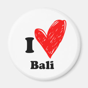 Imán I Love Bali - Heart Sketch