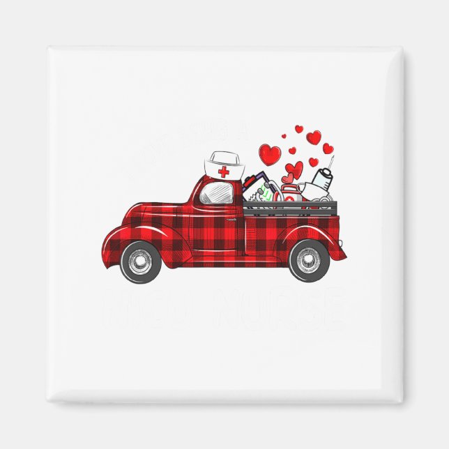 Imán I Love Being A Nicu Nurse Valentine Buffalo Plaid  (Frente)