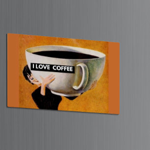 Imán I love coffee retro 