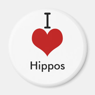 Imán I Love (corazón) Hippos
