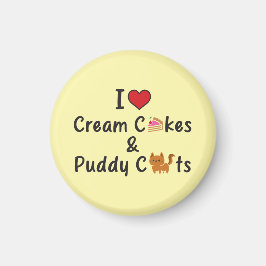 Imán I Love Cream Cakes & Puddy Cats