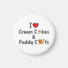 Imán I Love Cream Cakes & Puddy Cats Magnet