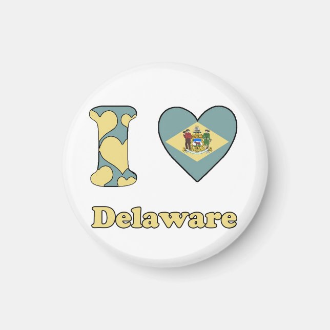 Imán I love Delaware (Frente)