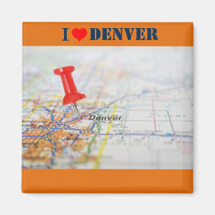 Imán I Love Denver Map