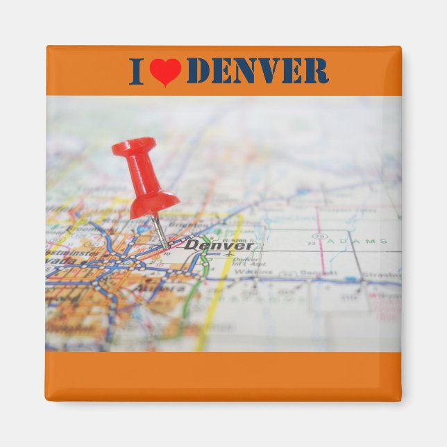 Imán I Love Denver Map (Frente)
