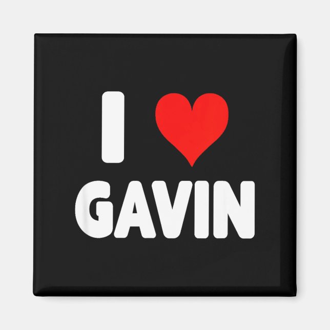Imán I Love Gavin - Heart  (Frente)