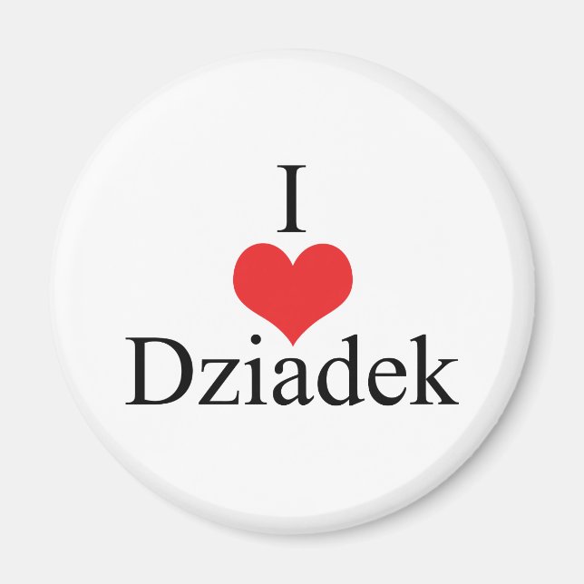 Imán I Love (Heart) Dziadek (Frente)