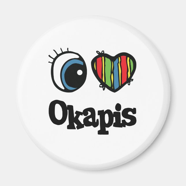 Imán I Love (Heart) Okapis (Frente)