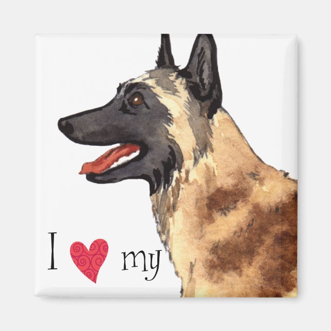 Imán I Love my Belgian Malinois (Frente)
