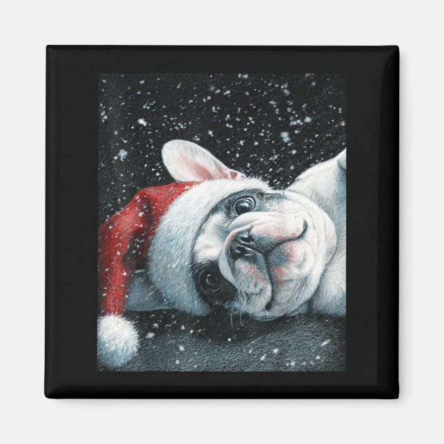 Imán I Love My French Bulldog Christmas Cute  (Frente)