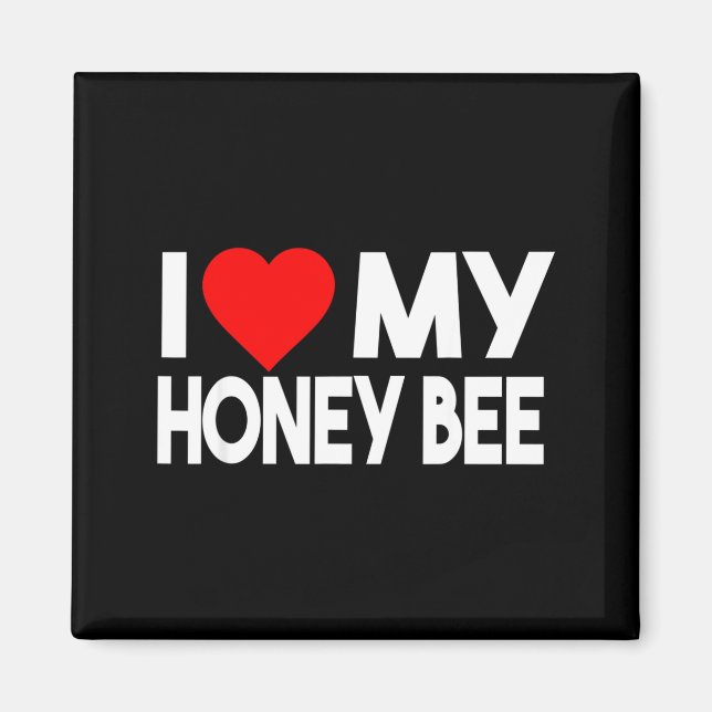 Imán I Love My Honey Bee Shirt, Funny Animal Couple Mat (Frente)
