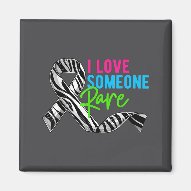 Imán I Love Someone Rare Zebra Ribbon - Rare Disease Aw (Frente)