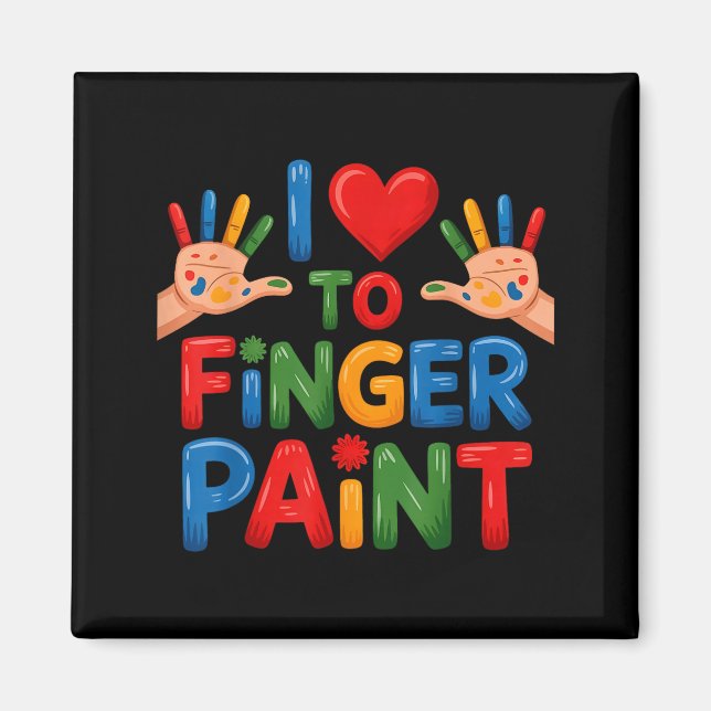 Imán I Love To Finger Paint Couples Art Teacher Finger  (Frente)