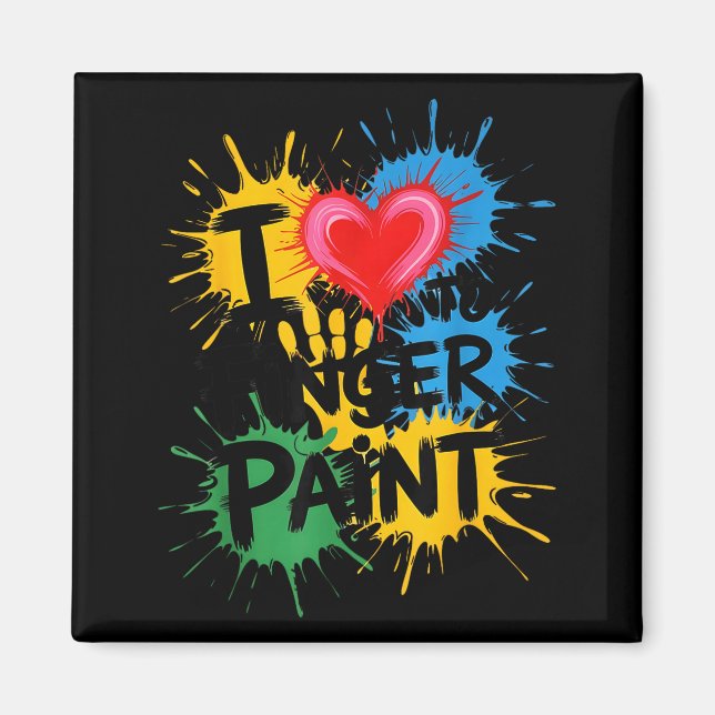 Imán I Love To Finger Paint Couples Art Teacher Finger  (Frente)