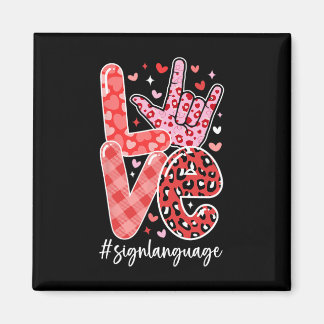 Imán I Love You Sign Language Asl Valentine's Day Deaf
