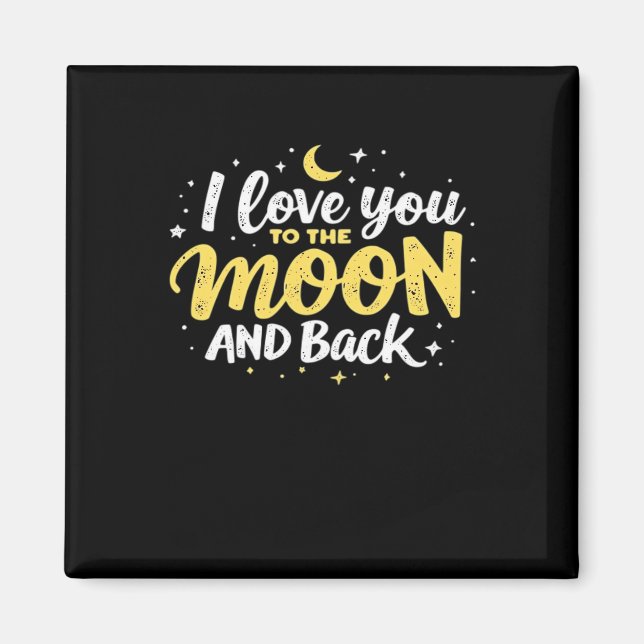 Imán I Love You To The Moon And Back Valentine Theme De (Frente)