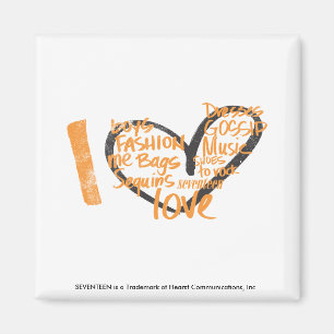 Imán I naranja de la pintada del corazón