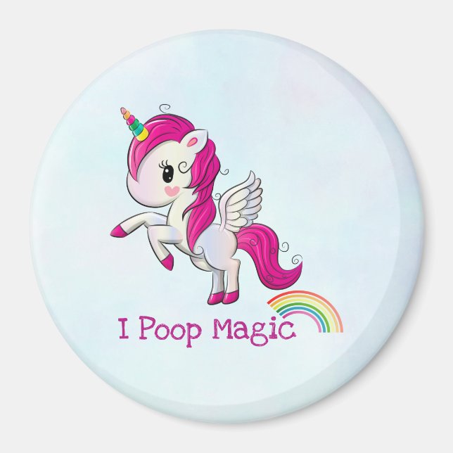 Imán I Poop Magic Funny Unicorn Dice (Frente)