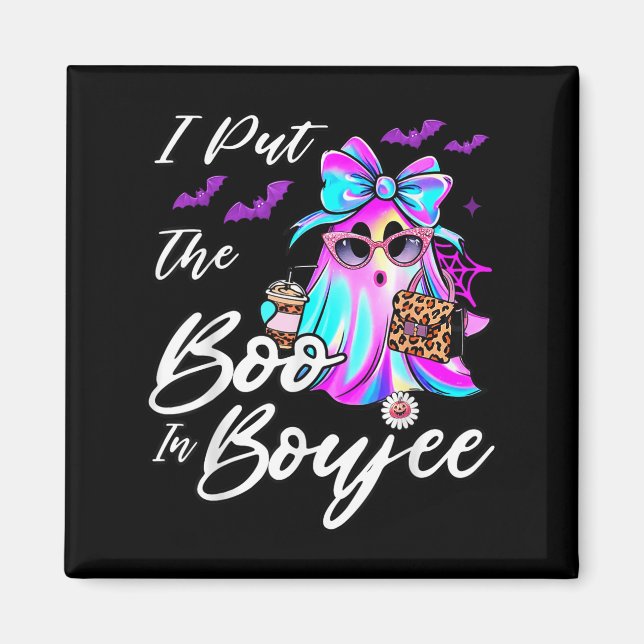 Imán I Put The Boo In Boujee Funny Leopard Boujie Ghost (Frente)