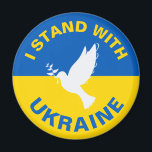Imán I Stand with Ukraine Ukrainian Flag Dove Peace<br><div class="desc">I Stand with Ukraine Ukrainian Flag Dove Peace</div>