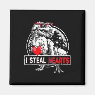 Imán I Steal Hearts Valentines Day Dinosaur Boys Valent