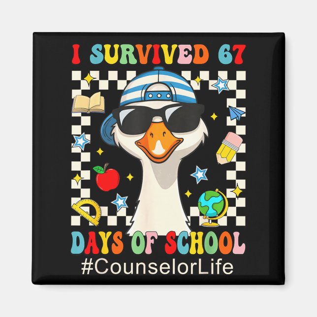 Imán I Survived 67 Days Of School Funny Goose Boys Coun (Frente)