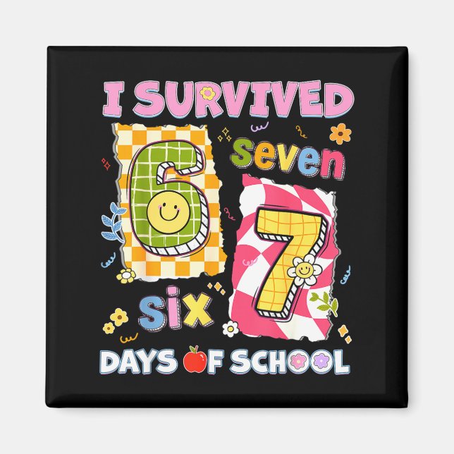 Imán I Survived 67 Days Of School Funny Meme Boy Girl T (Frente)