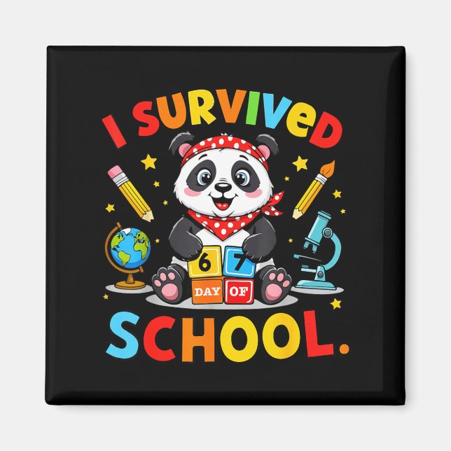 Imán I Survived 67 Days Of School Funny Meme Teacher St (Frente)