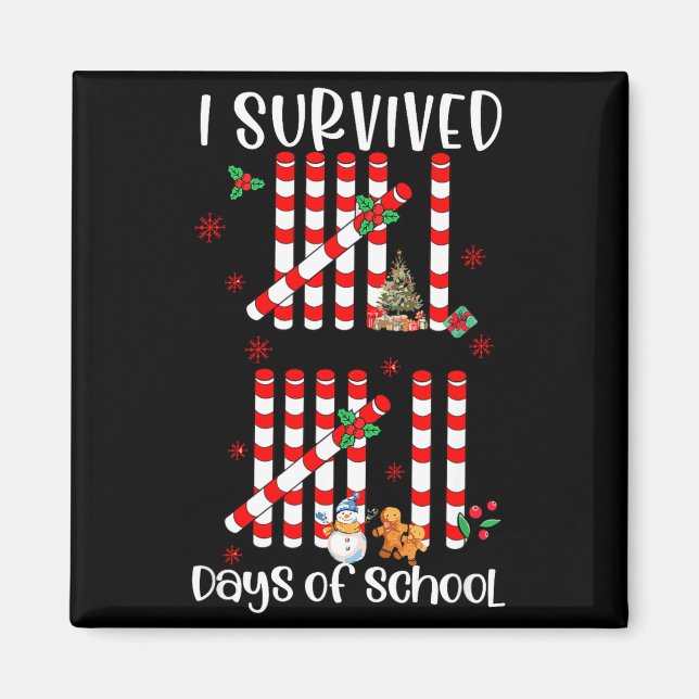 Imán I Survived 67 Days Of School Funny Six Seven Xmas  (Frente)