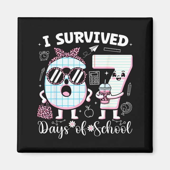 Imán I Survived 67 Days Of School Teacher Student Leopa (Frente)