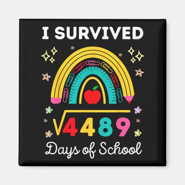 Imán I Survived Square Root 4489 67 Days Of School Math (Frente)