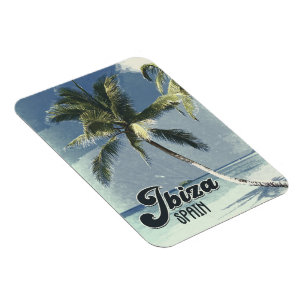 Imán Ibiza España Viaje de Viaje Retro Arte de Postales
