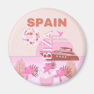 Imán Ibiza, España, Viajes, Arte Preppy, Pastel