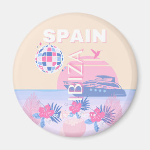 Imán Ibiza, España, Viajes, Arte Preppy, Rosa, Pastel