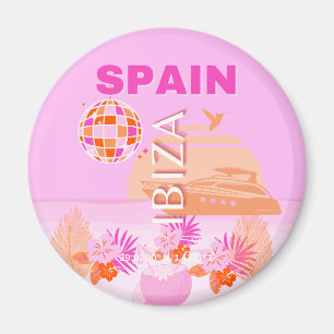 Imán Ibiza, España, Viajes, Arte Preppy, Rosa, Preppy