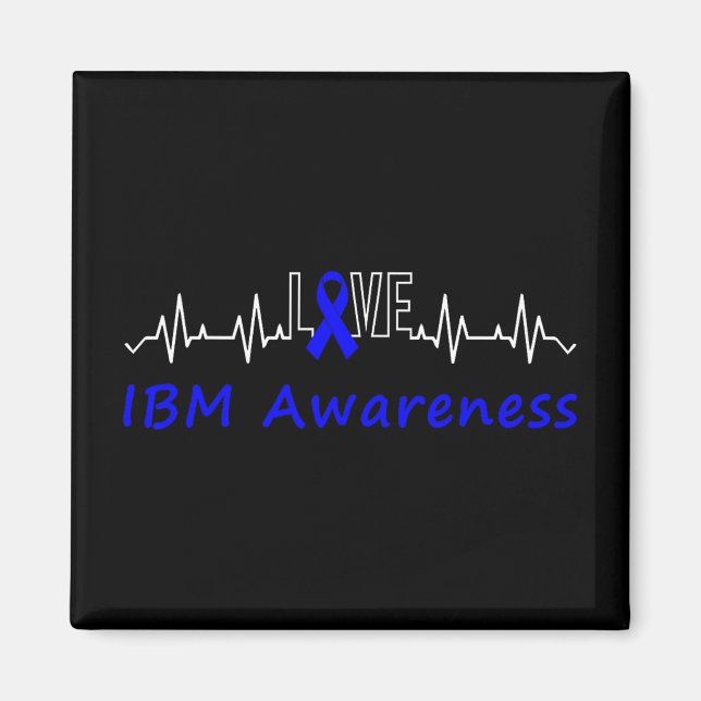 Imán Ibm Awareness Blue Ribbon Love Heartbeat Support Q (Frente)